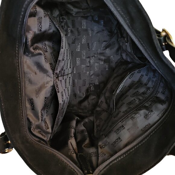 Michael Kors Black Suede Shoulder Bag, Michael Kors Tote, Shoulder Bag - Picture 4 of 5